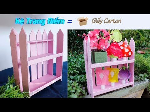 Làm kệ mỹ phẩm bằng giấy carton - quà tặng phụ nữ
