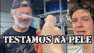 Spray ou Gás de Defesa Pessoal Testado na Pele