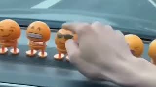 Cute Smile Doll Car Ornament Emoji Shaking Head Car Automobile Interior Dashboard Decoration