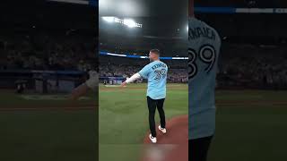 Kevin Kiermaier Throws Out The First Pitch Via Sportsnet