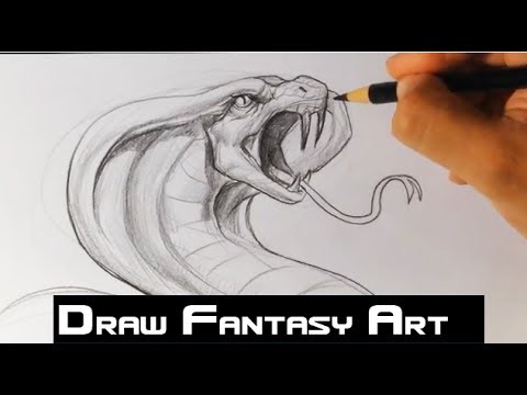 How to Draw a Snake - Draw Fantasy Art - YouTube