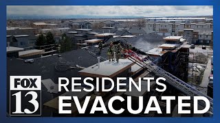 Construction fire forces evacuations for Kearns apartment residents