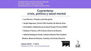 😷"CUARENTENA: CRISIS, POLÍTICA Y SALUD MENTAL" - 🔴 EN DIRECTO