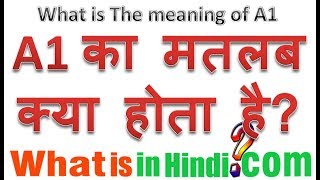 A1 का मतलब क्या होता है | What is the meaning of A1 in Hindi | A1 ka matlab kya 