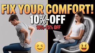 Ergonomic Reading Pillow Lap Desk Grey Reduce Back Pain, Wrist Support & Cup Holder 1015% Off