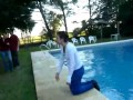 Wetlook sexy girl in wet tight blue jeans