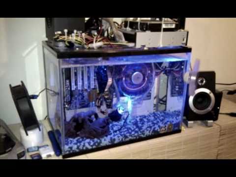 mineral oil / baby oil cooled computer - YouTube
