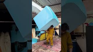 Behind The Scenes Crafting Of Blue Polyurethane Foam