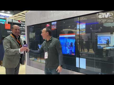 ISE 2023: T1V Demos Displax TILE Video Wall PCAP Touch Display with ThinkHub