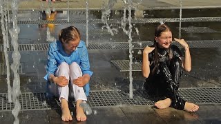 Funny Fountain Adventures And Wet Girls-1 Веселые Фонтанные Похождения И Мокрые Девушки-1