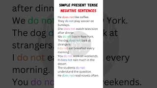 10 Simple Present Tense Negative Sentences For Daily Use