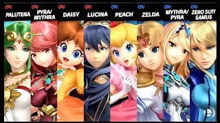 Palutena And Pyra Mythra And Daisy And Lucina Vs Peach And Zelda And Mythra Pyra And Zero Suit Samus