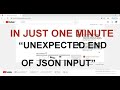 How to fix "Unexpected end of json input" error in 1MINUTE in setting a thumbnail in youtube