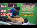 ASMR MASSAGE =chiropractic=neck crack=foot crack=ear crack=back crack=HEAD,FOOT ,BACK ,ARM MASSAGE