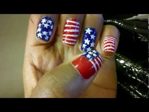 American Flag Nails & Toes Tutorial. Happy 4th!