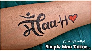 Maa Tattoo Design Easy To Make..