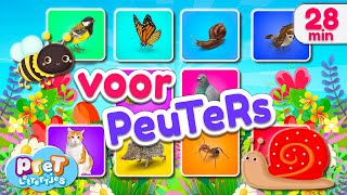 Dieren Leren Nederlands 20 Dieren, Vogels En Insecten In De Tuin Pretlettertjes Voor Peuters