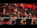 The victorious Shield returns to Raw after capturing the United States and WWE Tag Team Titles at Ex