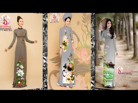 35 MẪU ÁO DÀI MÀU LAM ĐẸP THANH LỊCH & DUYÊN DÁNG 2019 💝 Vải Áo Dài S
