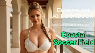 [4K] European Ai Lookbook- Coastal Soccer Field
