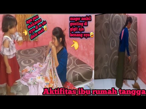 Aktifitas irt hari senin bersih-bersih kamar lesehan jahit sprei sarung bantal lanjut ke posyandu