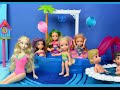 Elsa and Anna Pool Party! Toddlers Anna &amp; Elsa + Friends Swim...