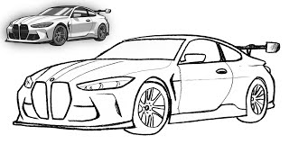 How To Draw Bmw M4 Csl Realistic Sports Car Pencil Drawing Tutorial