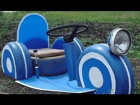 Как сделать цветок из шины
