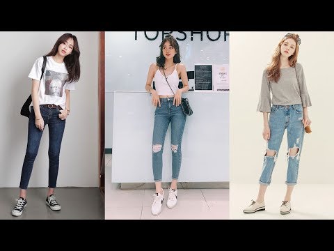 แฟชั่นคนตัวเล็ก!! ยีนส์ขาเต่อ ใส่แล้วดูสูงขึ้น 5 เซน | แฟชั่นการแต่งตัว