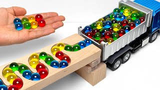 The Best Compilation Of Marble Run Asmr Race Haba Slope, Dump Truck & Garbage Trucks