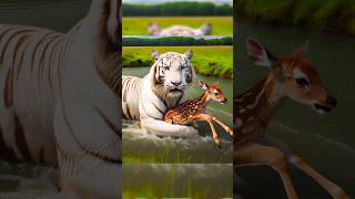 White Tiger Attack On A Baby Fawn Deer