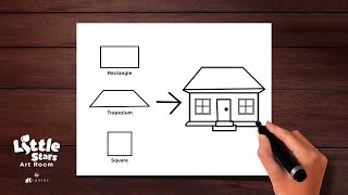House Drawing With Shapes How To Draw House With Shapes Part-2 Shapes Drawing