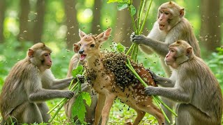 Rescue Story Baby Deer Saved From Beehive By Monkeys