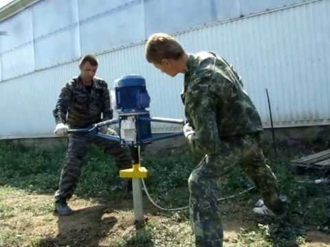 Установка завинчивания винтовых свай своими руками