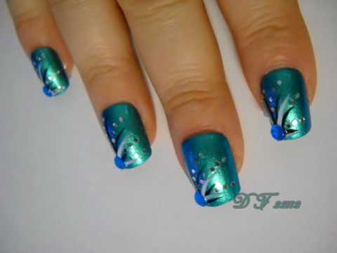 Prom Nail Art Series  Teal  YouTube