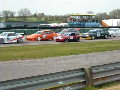 Race start at Mallory Park for a bikeengined Cappuccino racing car