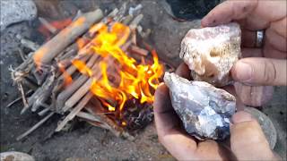 Kömür kumaş (char cloth), çakmak taşı ve demir eğesiyle ateş yakmak (1080p ) 29.