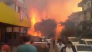 Hatayda Yangından Kaçış Görüntüleri