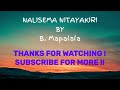 Nalisema Nitayakiri lyrics | B. Mapalala