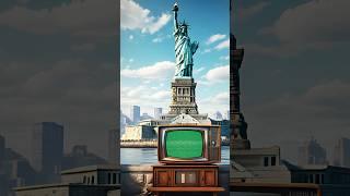 Retro Tv Green Screen At Statue Of Liberty #Greenscreen #Retrotv #Vintagetv #Greenscreenvideo #Oldtv