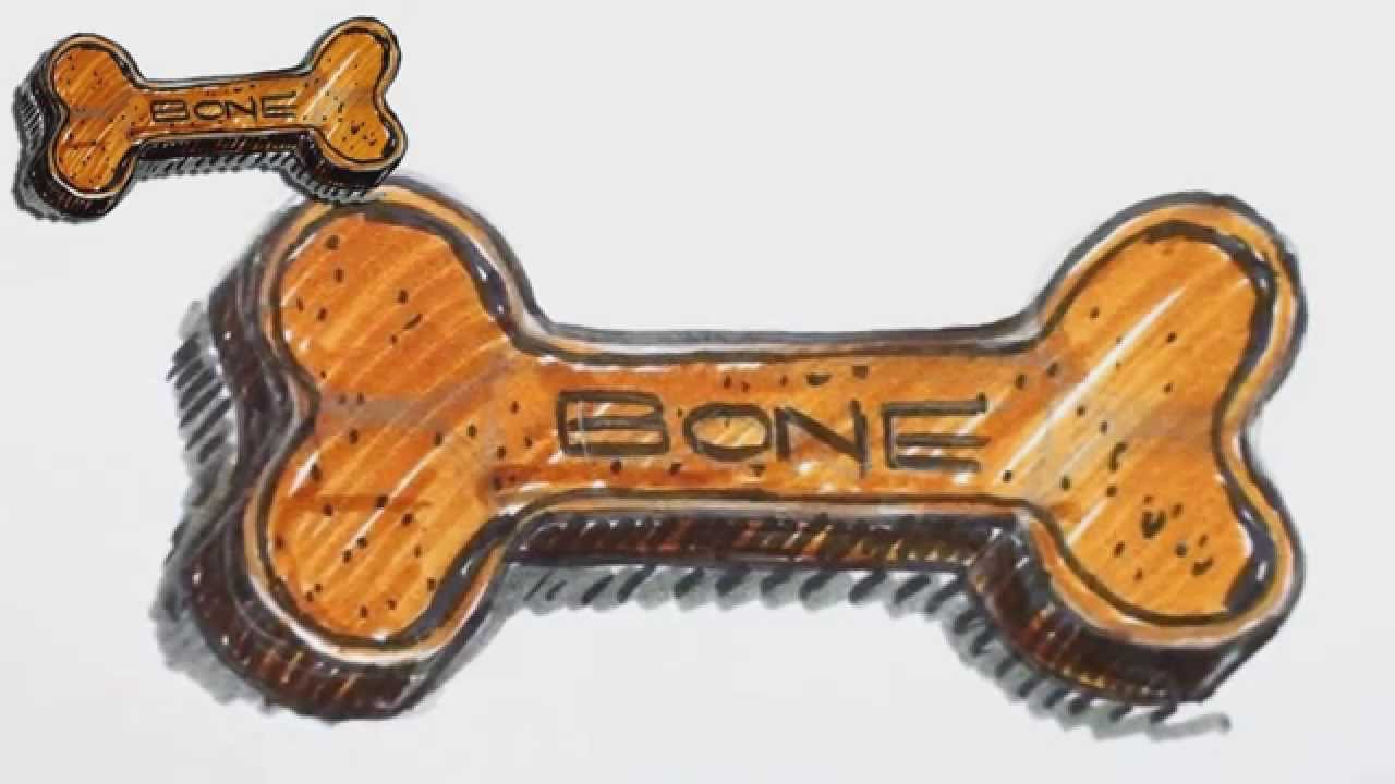 How to Draw a Dog Bone - MAT - YouTube