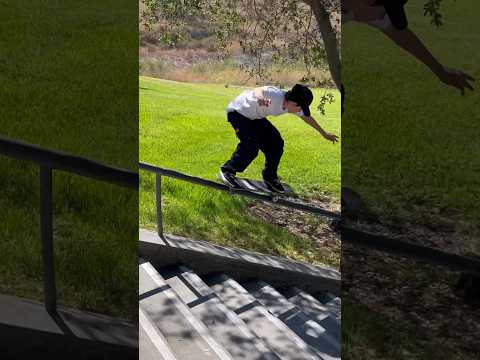 You won’t believe Jake Brenier 50-50s a 12 stair ‼️ #oc #ramps #skateclips #skateboarding
