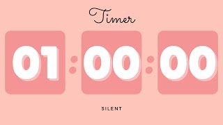 1 Hour Silent Timer With Cute Ending Alarm Pastel Red Timer