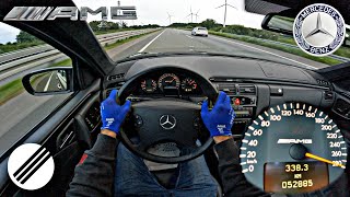 Mercedes-Benz E55 AMG W210 TOP SPEED DRIVE ON GERMAN AUTOBAHN 🏎
