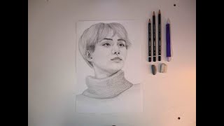 Suga Mi̇n Yoon-Gi̇ Karakalem Çi̇zi̇mi̇ Charcoal Drawi̇ng