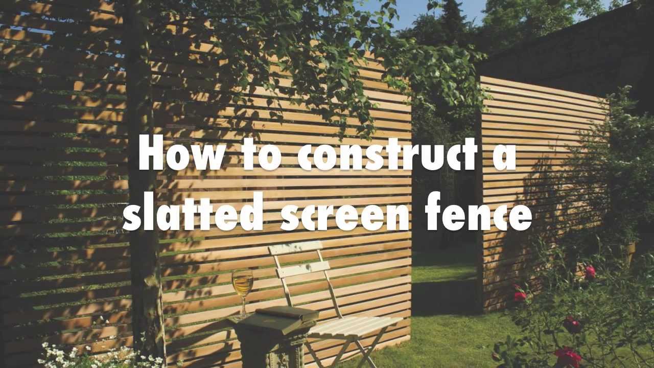 How to construct a slatted screen horizontal fence - YouTube