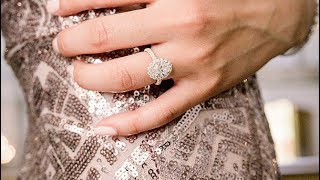 2.29 CTW Yellow Gold Halo Three Sided Pave Engagement Ring | Ada Diamonds