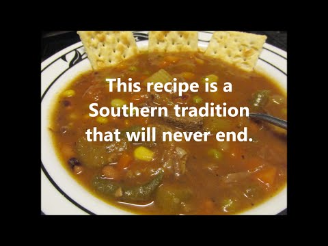 VIDEO : old fashion beef and vegetable soup - with cornbread muffins & soda crackers, not shown buy this goes great with a salad or grilled cheese sandwich. remember coming ...