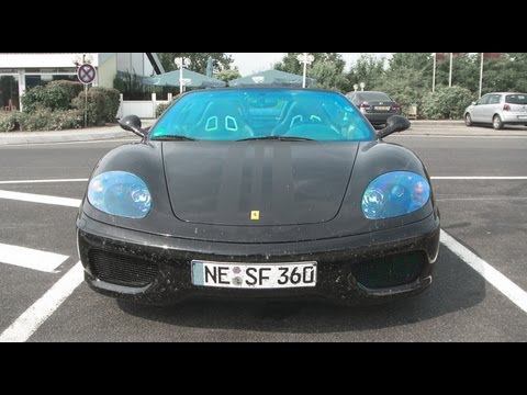 Black on black Ferrari 360 spider with matt black forged hamann rims and