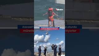 Kocaelinin Kandıra Ilçesinde Karaya Oturan Geminin 7 Kişilik Mürettebatı, Helikopterle Kurtarıldı